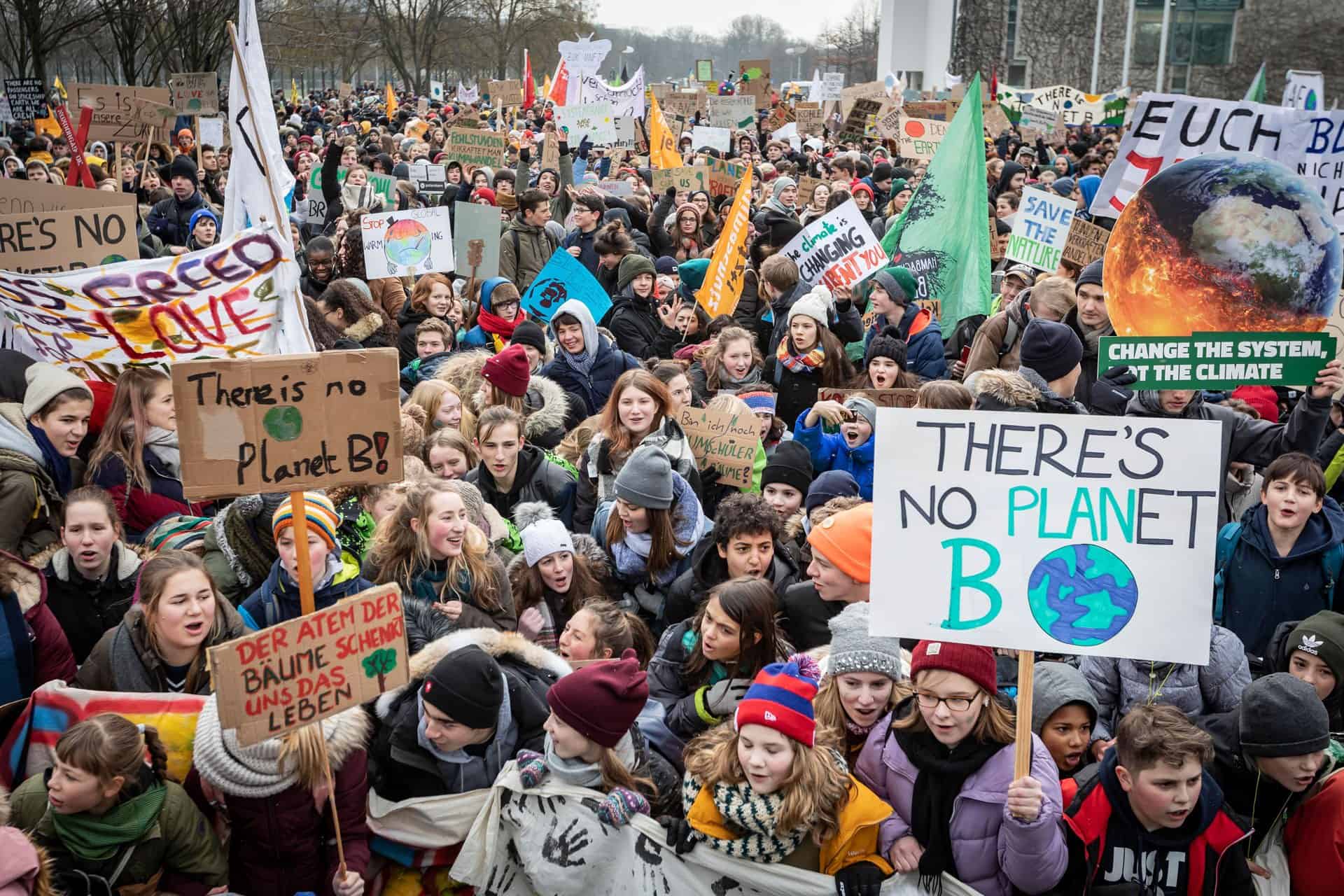 Demonstrierende Schüler in Berlin